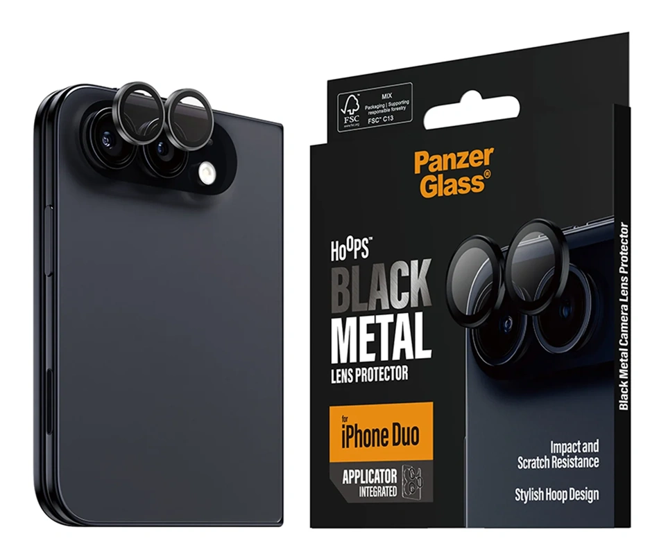 Panzerglass iPhone Duo kameros stikliukas, juoda, 4 nuotrauka